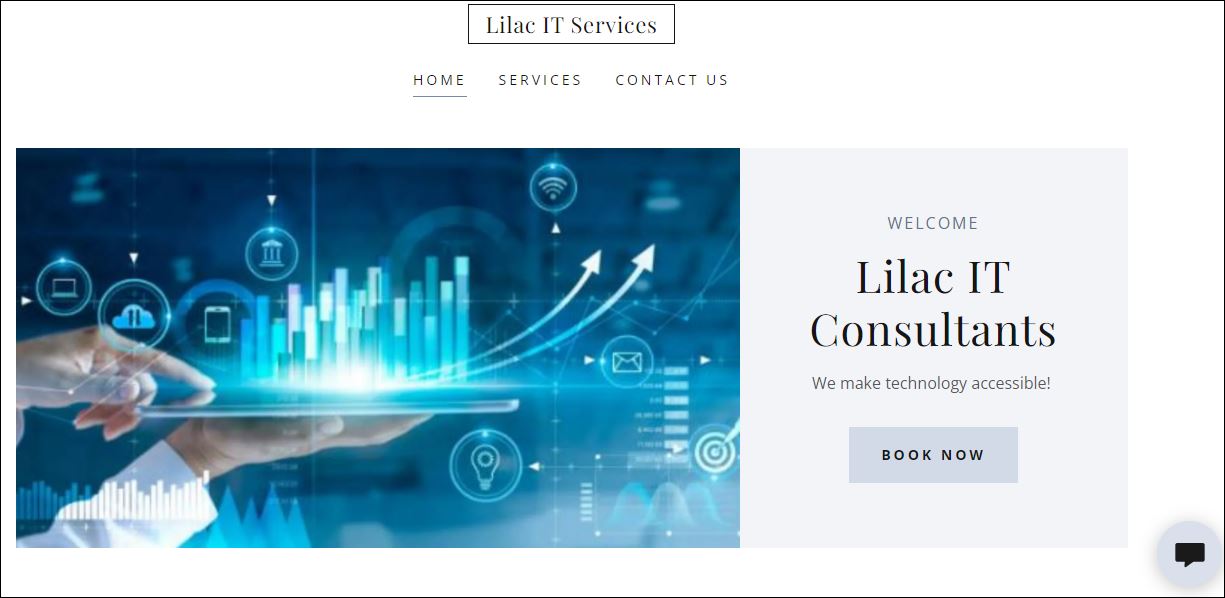 IT Service Website With Top Menu Bar